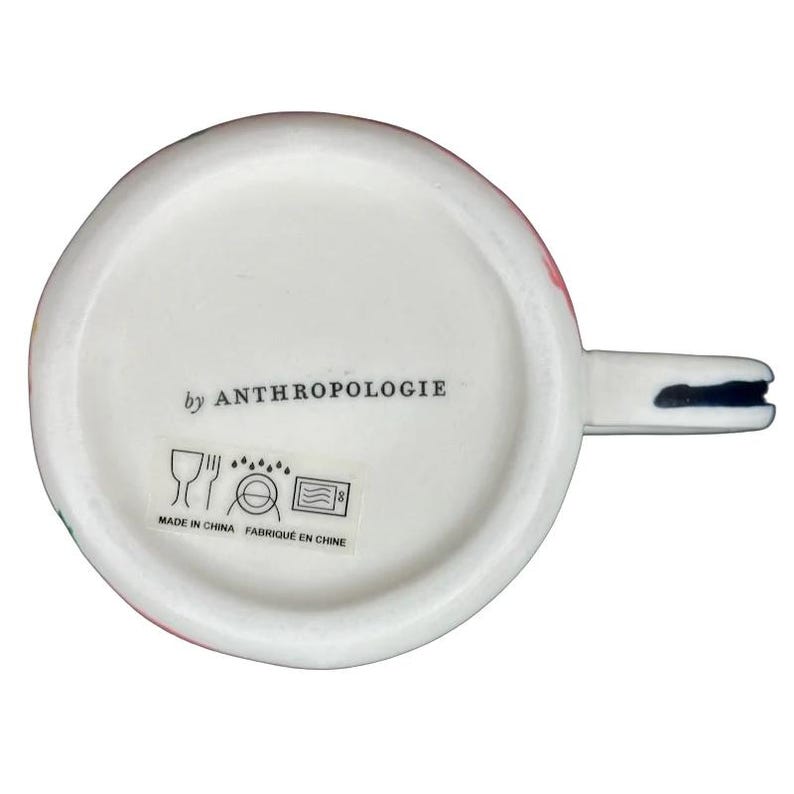 Dawn Letter "S" Monogram Initial Floral Mug Anthropologie image 6