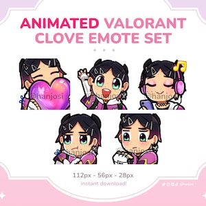 VALORANT CLOVE ANIMATED emotes: Valorant Twitch and Discord Emotes, Twitch Emotes For Streaming, live streaming, Perfect for gamers