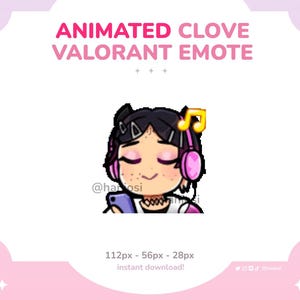 VALORANT CLOVE ANIMATED Jam Emote: Valorant Twitch and Discord Emotes, Twitch Emotes For Streaming, live streaming, Perfect for gamers