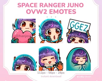 SPACE RANGER JUNO Overwatch 2 emote pack: Discord Emotes / Twitch, YouTube Streaming Emotes ~ Stream Emotes Pack Games