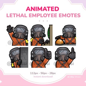 Lethal Company ANIMATED EMPLOYEE Emotes set - Discord, Twitch, Streaming, Lethalcompany emotes, gaming, cute, animated, cute bell emote