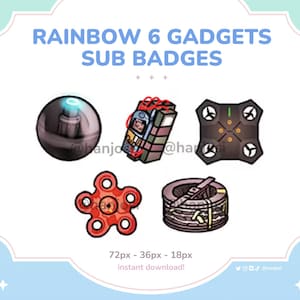 R6 Gadgets: Twitch & YouTube Streaming Sub Badges ~ Stream Badges Pack FPS Games