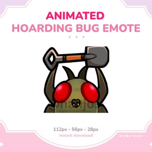 Lethal Company ANIMATED BUG SHOVEL Emote - Yippee bug, Hoarding bug, Discord, Twitch, Stream, gaming, cute, animated, cute dancing emotes