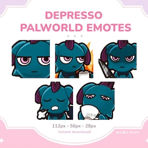 PALWORLD DEPRESSO EMOTE Set - cute emotes, discord emotes, streaming emote, stream emote, cute emote bundle, emote set, discord emote set