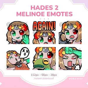 HADES 2 MELINOE EMOTES: Hades game, hades 2, melinoë, emotes, hades game emotes, cute discord streaming server emotes, emote pack, cute