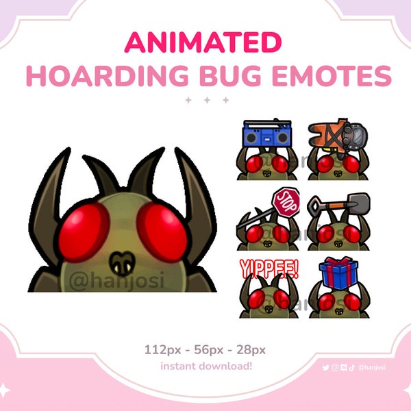 Lethal Company ANIMATED BUG Emotes set - Yippee bug, Hoarding bug, Discord, Twitch, Stream, gaming, cute, animated, cute dancing emotes