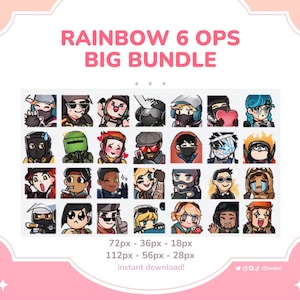 R6 OPERATORS MEGABUNDLE: Discord Emotes / Twitch, YouTube Streaming Emotes ~ Stream Emotes Pack FPS Games