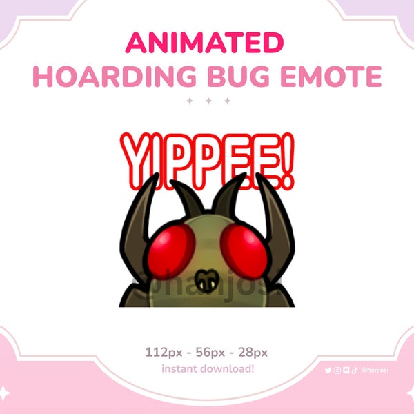 Lethal Company ANIMATED BUG YIPPEE Emote - Yippee bug, Hoarding bug, Discord, Twitch, Stream, gaming, cute, animated, cute dancing emotes