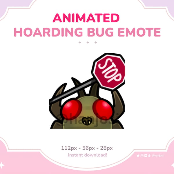 Lethal Company ANIMATED BUG STOP sign Emote - Yippee bug, Hoarding bug, Discord, Twitch, Stream, gaming, cute, animated, cute dancing emotes
