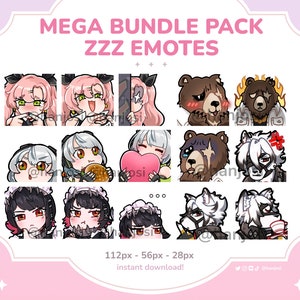 MEGABUNDLE ZZZ Zen Zoneless Zero Emotes - zzz emotes, discord emote, genshin emote, hoyoverse Twitch, Stream, cute, Wolf Emote, furry