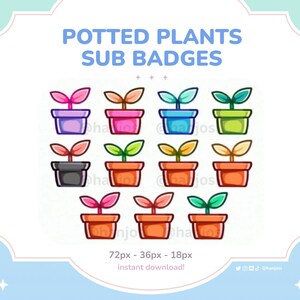 Potted Plants Twitch Sub Badges: Mega Bundle, Unique Gardening Gamer Icons, Streamer Graphics, Digital Download - Perfect for Nature-lovers