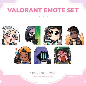 VALORANT EMOTES: Discord Emotes / Twitch, YouTube Streaming Emotes ~ Stream Emotes Pack FPS Games