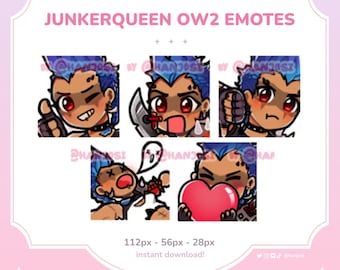 ZESTAW JUNKERQUEEN OW: Emotikony Discord / Twitch, Emotikony do transmisji strumieniowej YouTube ~ Pakiety Emotikonów do transmisji strumieniowej