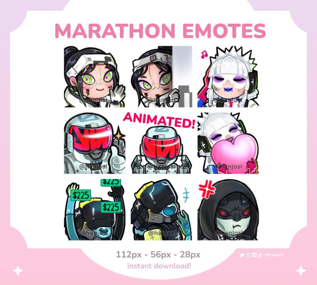 MARATHON GAME ANIMATED Emotes - for Streaming Twitch and Discord ...