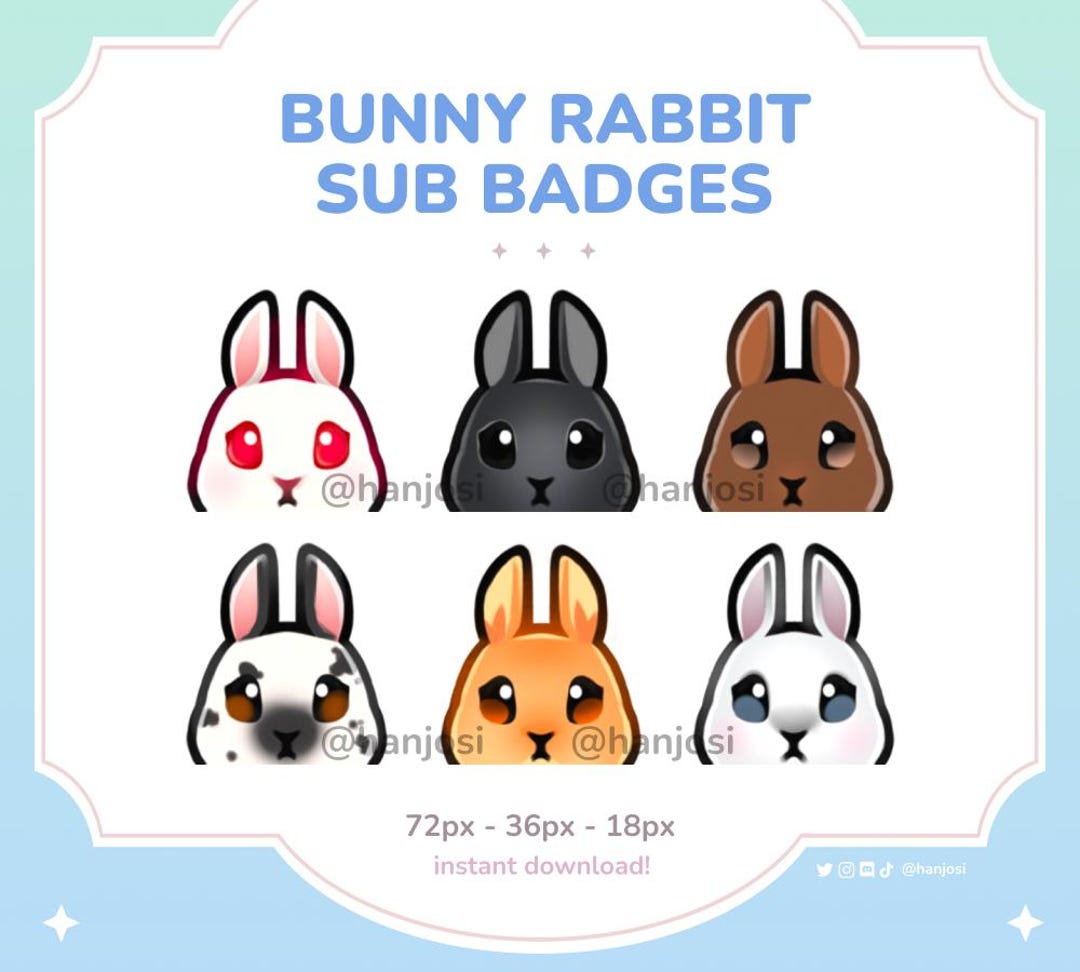 Steam Rabbit Badges Cute Bunny Rabbit Sub Badges: Twitch & Youtube Streaming Sub Badges ...