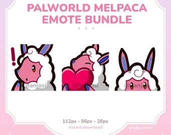 PALWORLD MELPACA EMOTES Set - cute emote, discord emotes, streaming emote, stream emote, cute emote bundle, discord, alpaca emotes, adorable