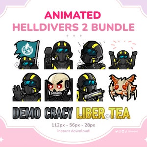 HELLDIVERS 2 ANIMATED EMOTE Bundle - automatons, Salute emote, stalkers, bugs, helldivers 2 bugs, animated emote bundle, discord and twitch