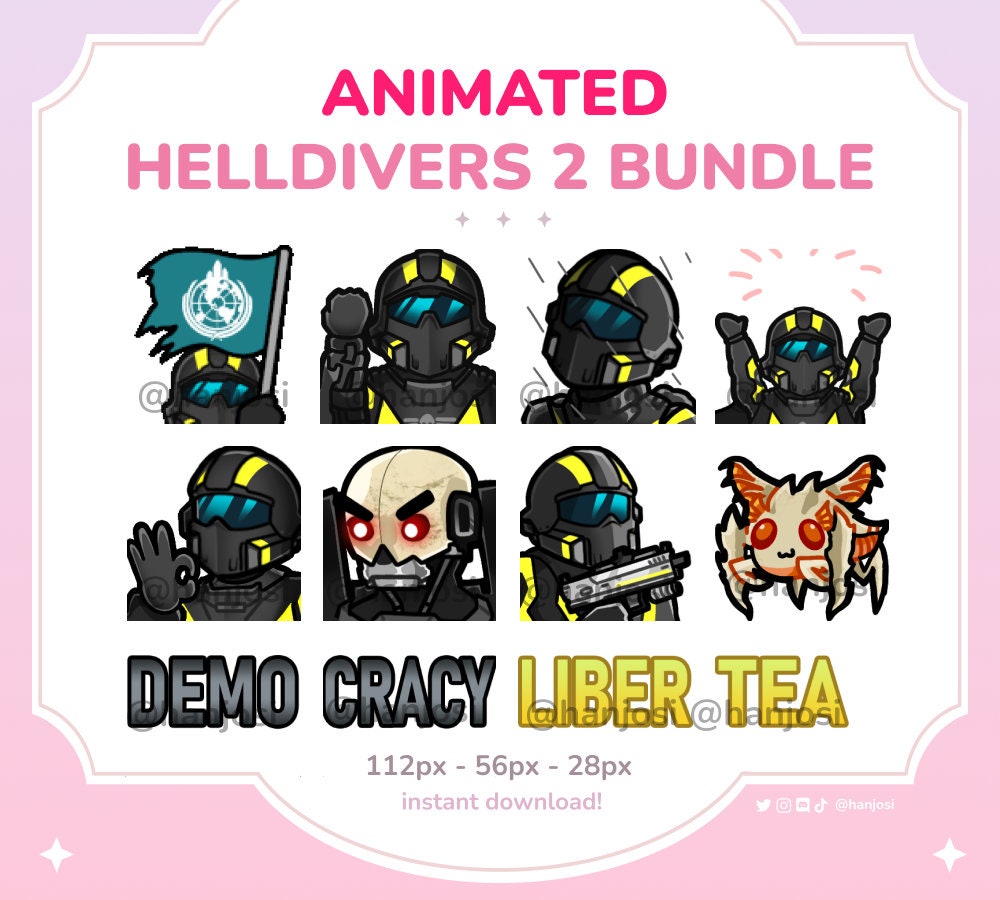 HELLDIVERS 2 ANIMATED EMOTE Bundle Automatons, Salute Emote, Stalkers, Bugs, Helldivers 2 Bugs