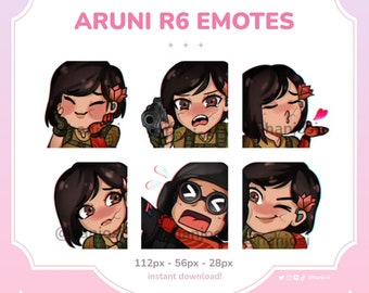R6 ARUNI BUNDLE: Discord Emotes / Twitch, YouTube Streaming Emotes ~ Stream Emotes Pack FPS Games