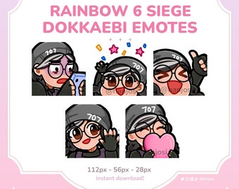 DOKKAEBI RAINBOW 6 EMOTES Set - R6 Emotes bundle, dokkaebi, rainbow 6 siege, discord emotes, twitch emotes, streaming emotes, cute emotes