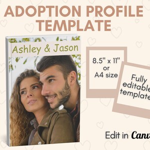 Adoption Profile Template, Adoption Book, Digital Adoption Profile Book, Adoption Profile Book Template Canva, Editable Canva Template