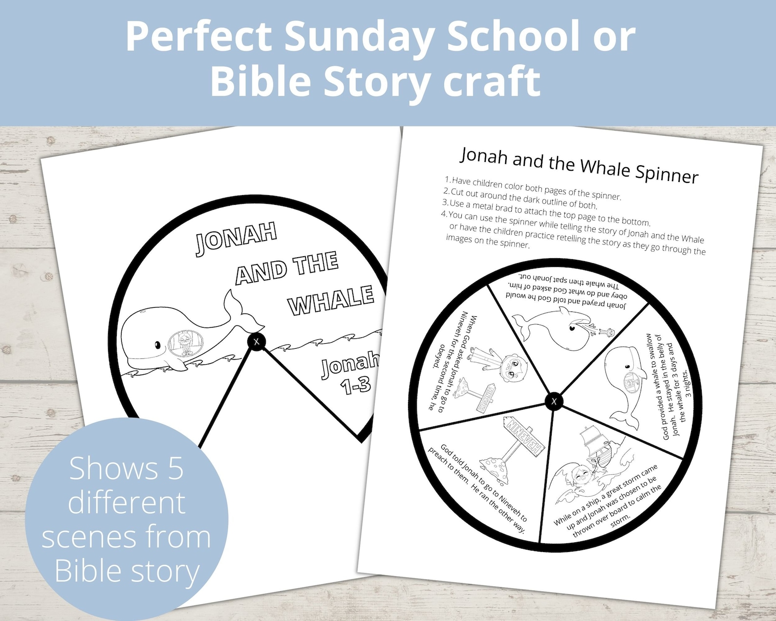 Jonah and the Whale Sunday School Craft, Bible Story Activities ...