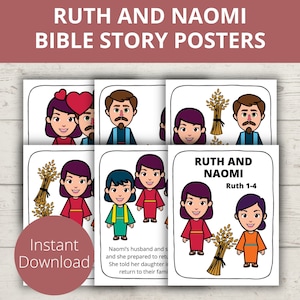 Ruth and Naomi, Ruth and Boaz, Bible Crafts for Kids, Church Bulletin Board, Sunday School Posters, Bible Story Lessons, Morning Basket
