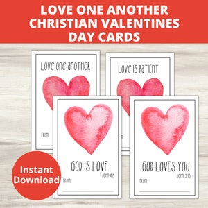 Saint-Valentin chrétienne, Aimez-vous les uns les autres, Carte de Saint-Valentin, Carte de Saint-Valentin biblique, Dieu est amour, Dieu est amour, verset de la Bible Saint-Valentin