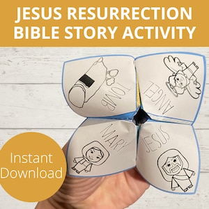 Empty Tomb Craft, Jesus Resurrection, He is Risen, Easter Story for kids, Sunday school craft, Easter Sunday, Fortune Teller, Cootie Catcher