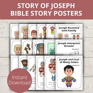 Joseph Coat of Many Colors, Bible Story Poster, Morning Basket, Church Bulletin Board, Story of Joseph, Sunday School Posters