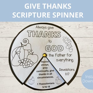 Agradeça ao Senhor, Atividades de Ação de Graças, Artesanato para Escola Dominical, Atividades com Histórias Bíblicas, Spinner Infantil, Cartões com Escrituras de Ação de Graças