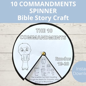 10 Commandments Craft for Kids, 10 Commandments Activity, Bible Story Crafts, Bible Crafts for Kids, Sunday School Craft, Moses Craft