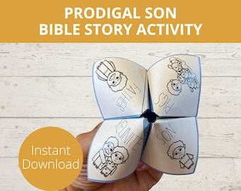 Prodigal Son Bible Crafts, Sunday school crafts, Parable of Jesus, Fortune Teller, Cootie Catcher, VBS, Vacation Bible School