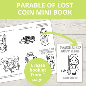 Parable of the Lost Coin, Preschool Bible, Homeschool Bible Worksheets, Jesus Parables, Luke 15, Bible Story for Kids, Sunday School Crafts,