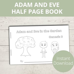 Adam and Eve, Bible Story Craft Preschool, Sunday School Craft, In the Beginning Was the Word, Garden of Eden Craft, Mini Books