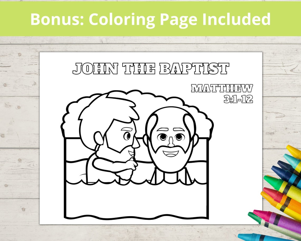 John the Baptist Bible Story Activity Mini Book Sunday - Etsy Canada