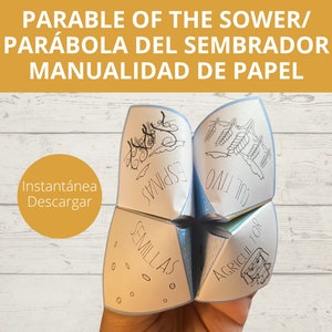 Parabola dell'arte del seminatore, Parábola del sembrador, En español, Indovino, Acchiappa-cootie, Artigianato biblico, Attività bibliche, Attività VBS