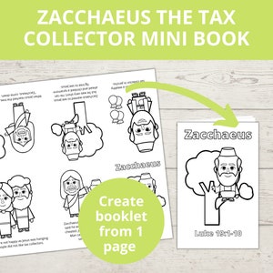 Zacchaeus Craft, Preschool Bible, Homeschool Bible Worksheets, Bible Story for Kids, Zacchaeus the Tax Collector, Sunday School Crafts