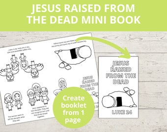 Jesus Resurrection, He is Risen, Holy Week Crafts, Easter Story Activity, Mini Book, Sunday School craft, Bible Story Activity, Easter Craft