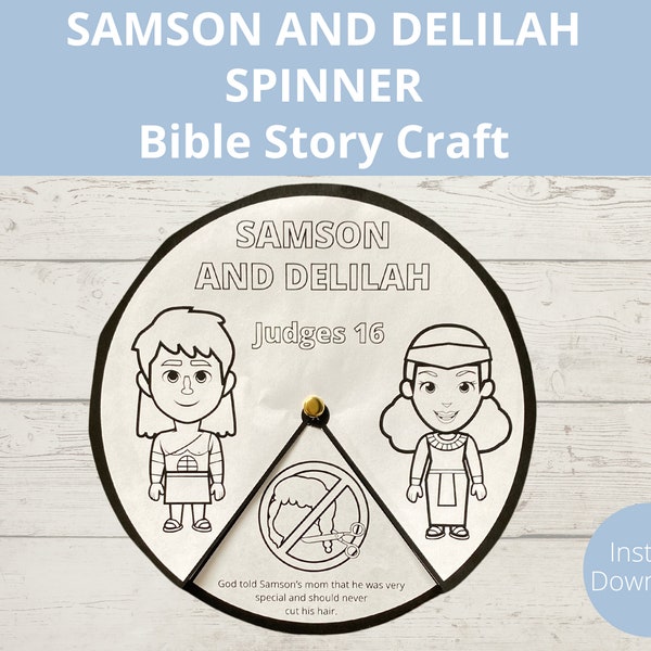 Samson and Delilah, Samson Bible Craft, Sunday School Activities, Kids Bible Craft, Homeschool Bible Worksheets, Bible Story Printable