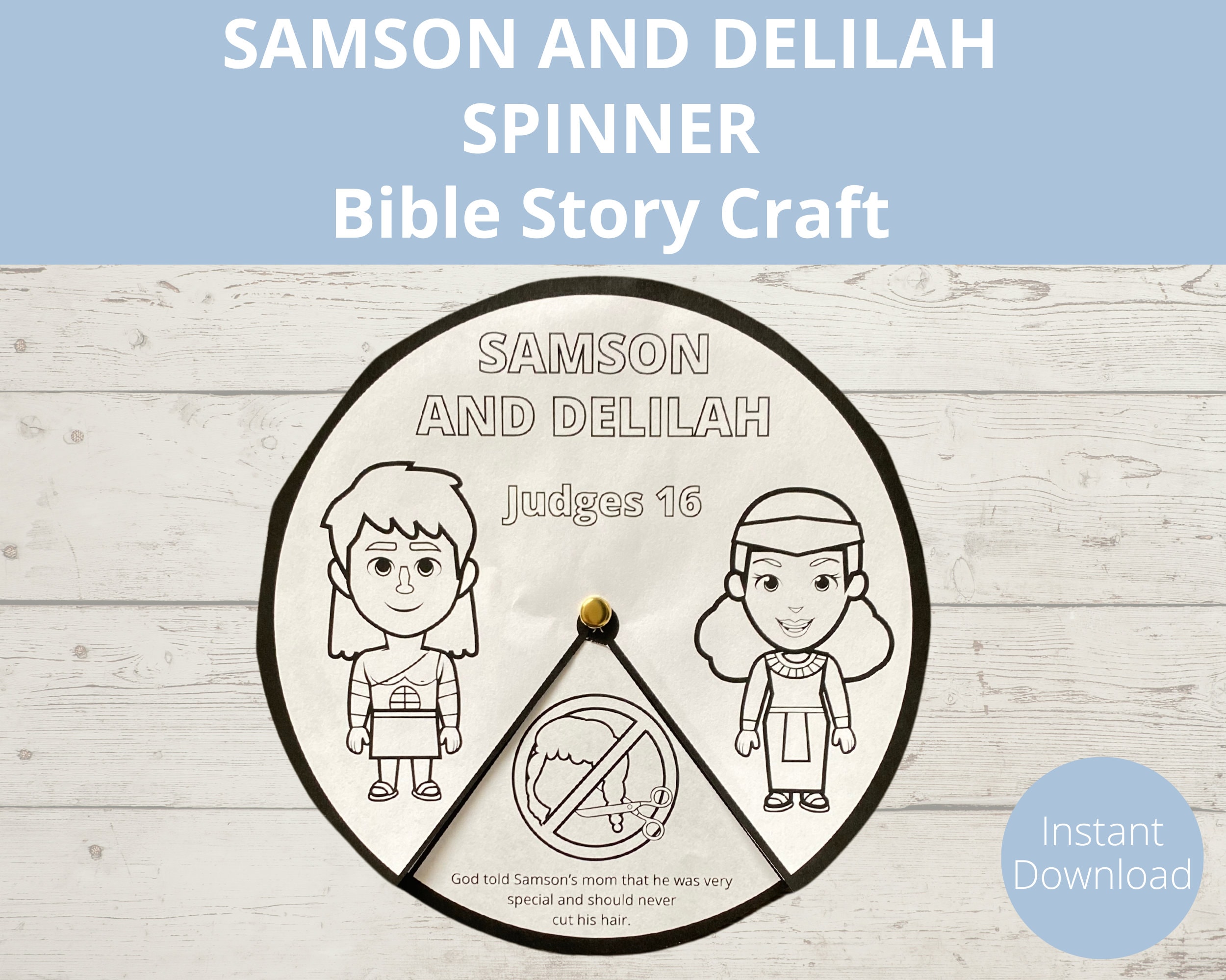 Samson and Delilah, Samson Bible Craft, Sunday School Activities, Kids