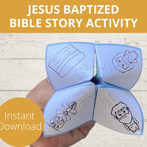 Taufe von Jesus Handwerk, Jesus getauft, Wahrsagerin, Cootie Catcher, Bibelgeschichte druckbar, Jesus Taufe, Sonntagsschulhandwerk, VBS
