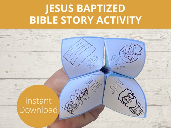 Baptism of Jesus craft, Jesus Baptized, Fortune Teller, Cootie Catcher, Bible Story Printable, Jesus Baptism, Sunday School crafts, VBS