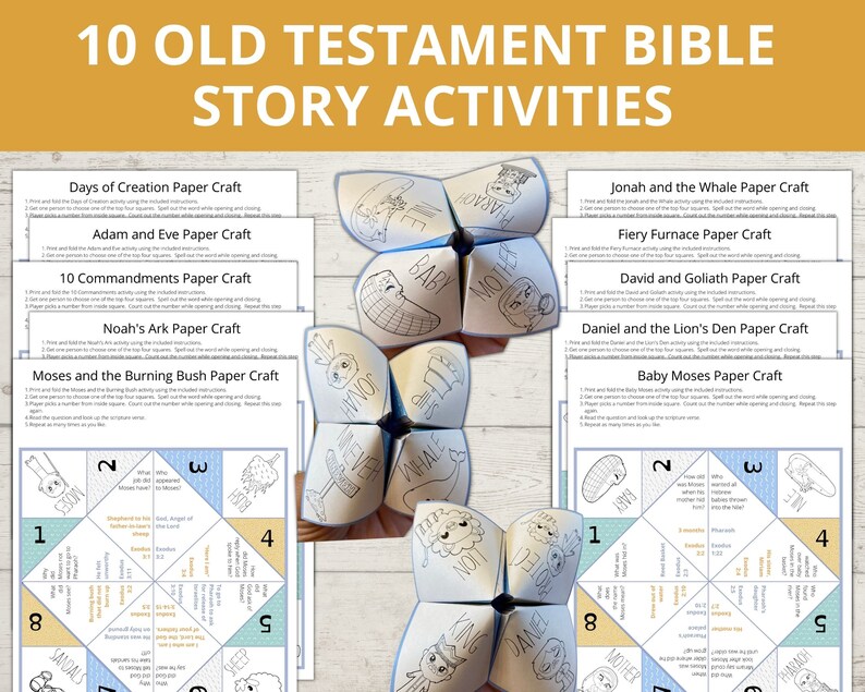 Sunday School Activities Bible Story Craft Fortune Teller Etsy