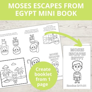 Moses Bible Lessons, Preschool Bible, Moses Escapes from Egypt, Homeschool Bible Worksheets, Bible Story for Kids, Sunday School Crafts,