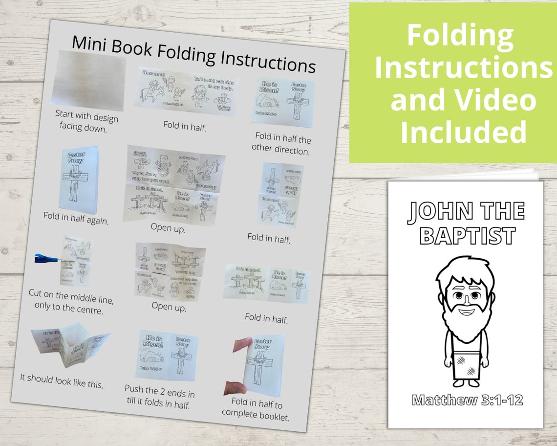 John the Baptist Bible Story Activity Mini Book Sunday - Etsy Canada