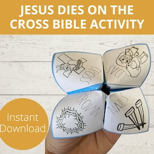 Crucifixion on the Cross, Easter Story activity, Holy Week activity, Jesus on the cross, Sunday school craft, Bible Story activity