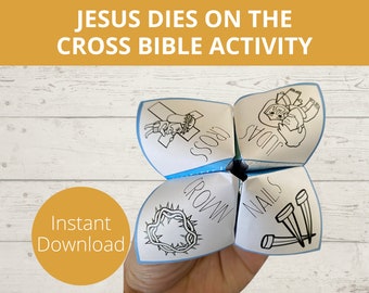 Easter Story activity, Holy Week, Jesus  cross, Sunday school craft, Bible Story activity, Good Friday craft, Fortune Teller, Cootie Catcher