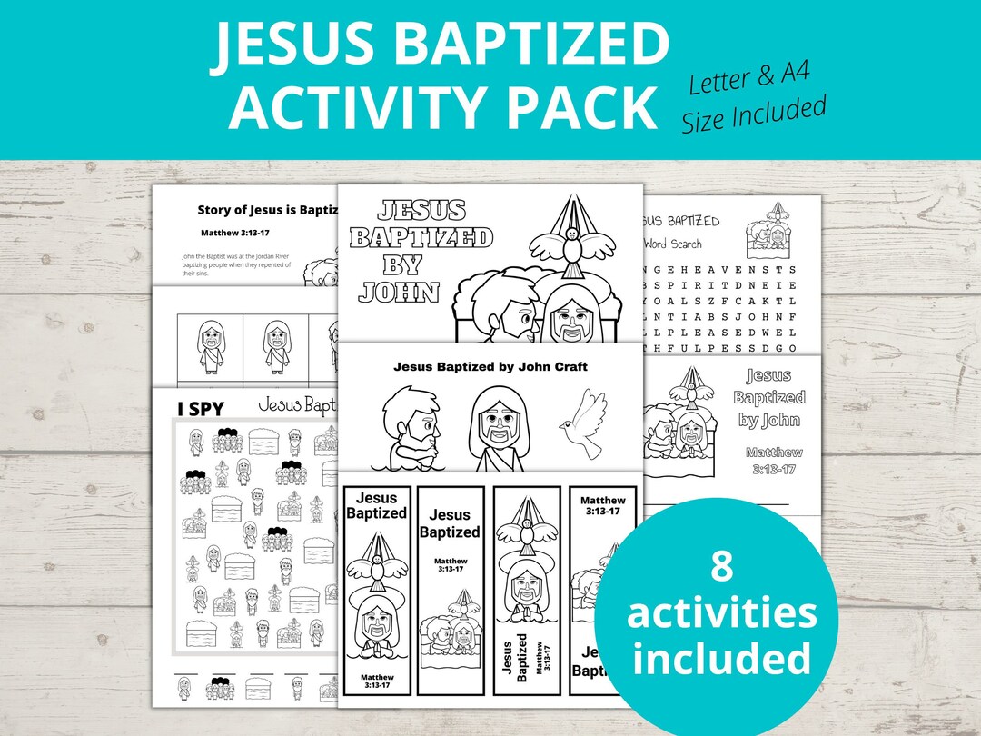 Jesus Baptism Craft, Jesus Baptized, Bible Story for Kids, Baptism of