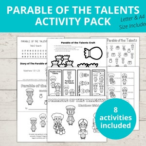 Parable of the Talents, Parables of Jesus, Bible Story Crafts, Sunday ...